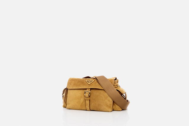 Prada Explore Medium Suede Shoulder Bag