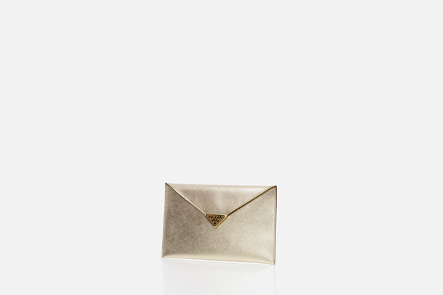 Prada Saffiano Leather Envelope Clutch