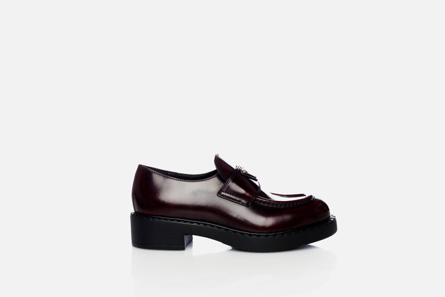 Prada Chocolate Brushed Leather Loafers