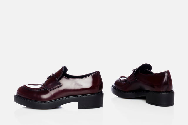 Prada Chocolate Brushed Leather Loafers