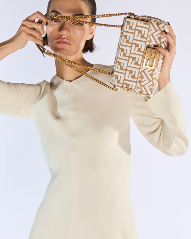 Fendi Baguette Chain Midi Raffia