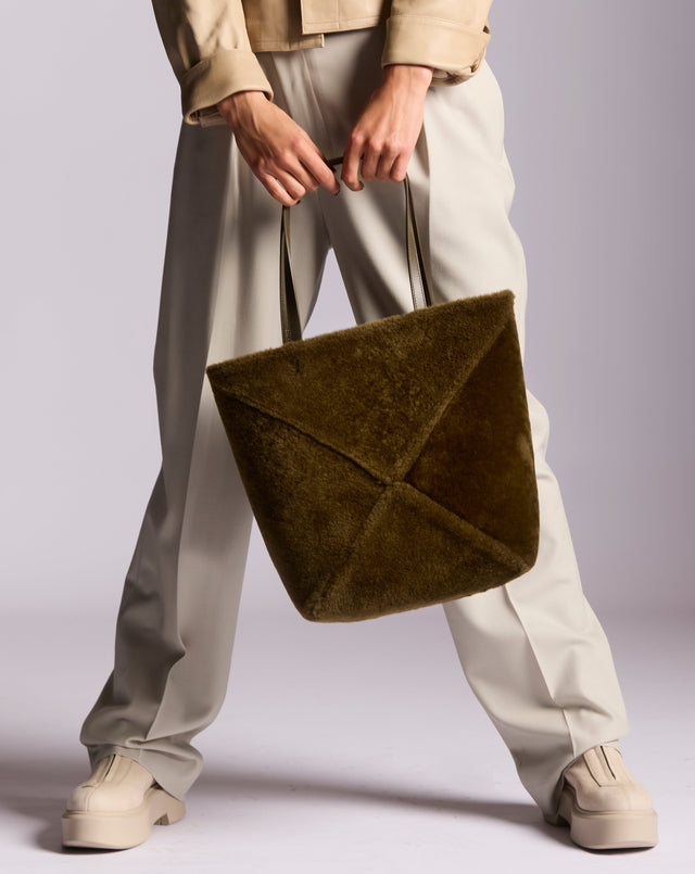 Loewe Puzzle Fold Tote Shearling