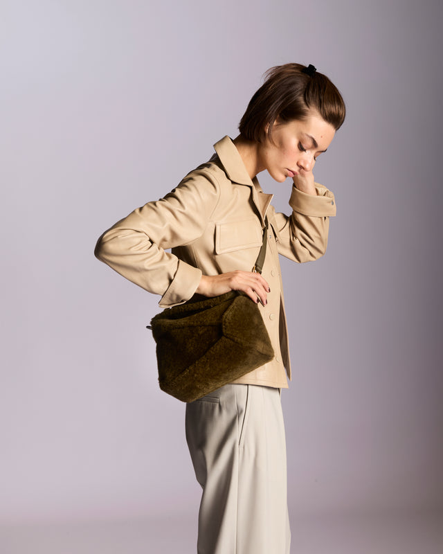 Loewe Small Puzzle Bag In Shearling