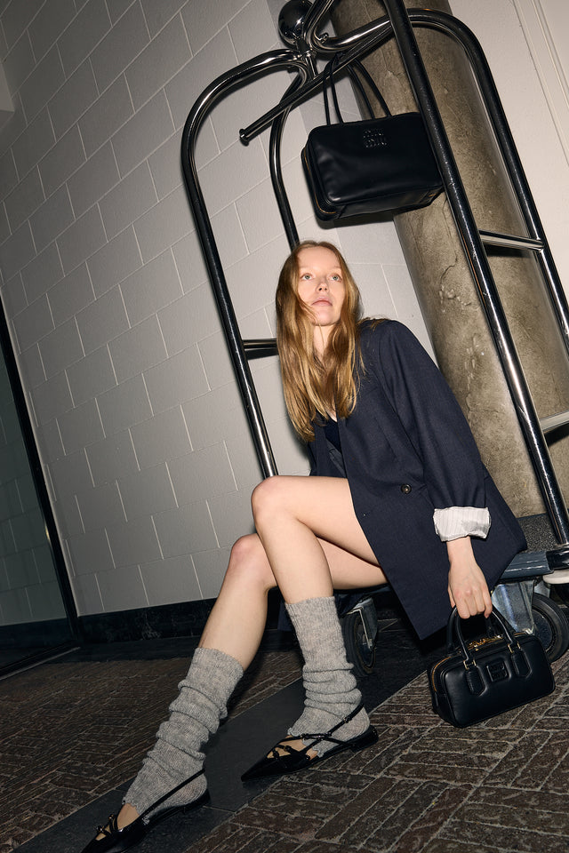 Miu Miu Leather Slingback Ballerina's With Buckle