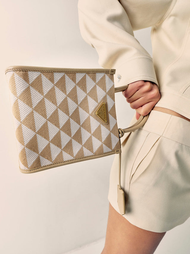 Prada Symbole Embroidered Fabric Mini Bag