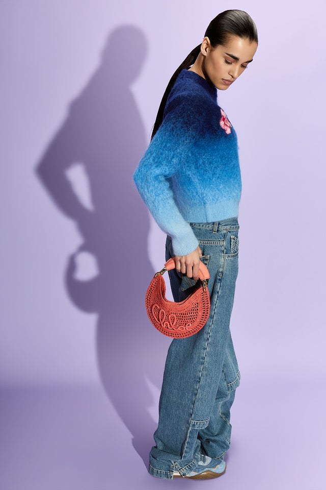 Chloé Mini Summer Banana Hobo Bag In Raffia