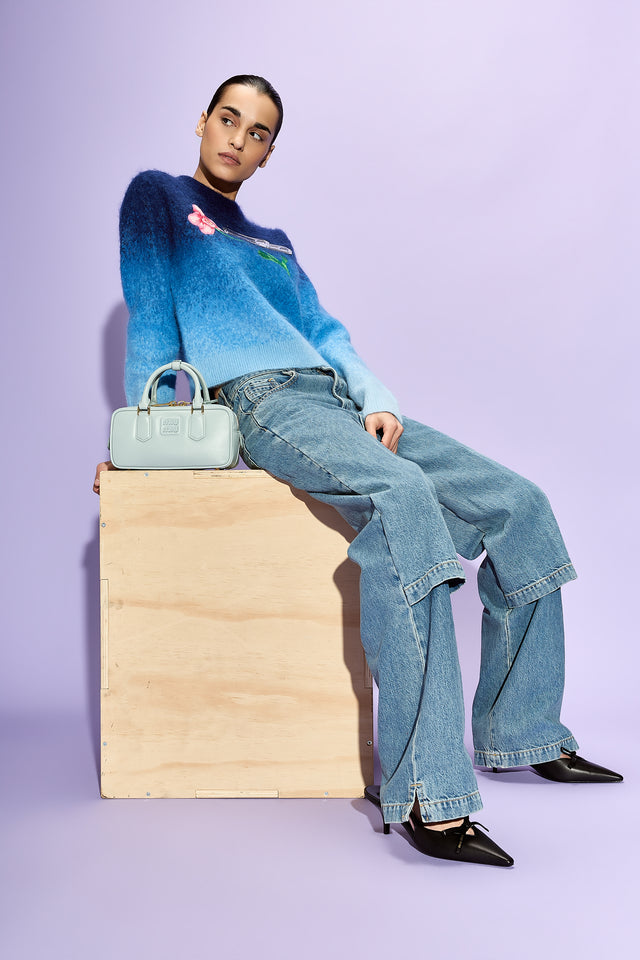 Miu Miu Leather Slingback Pumps With Bow