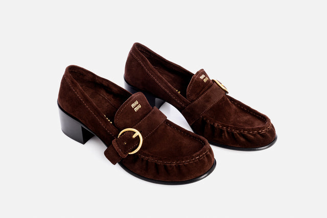 Miu Miu Suede Loafers With Buckle