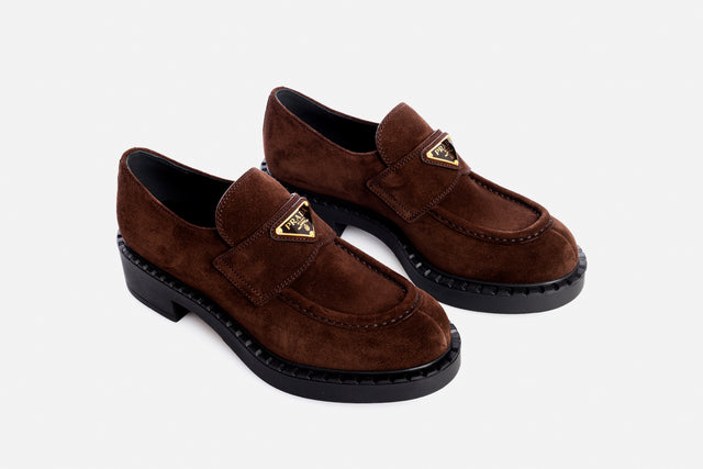 Prada Chocolate Suede Loafer