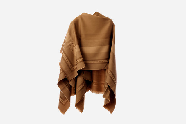 Fendi Selleria Wool Cashmere Blend Poncho