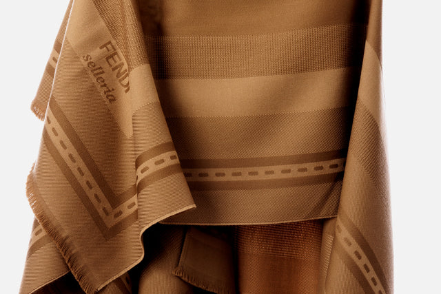 Fendi Selleria Wool Cashmere Blend Poncho
