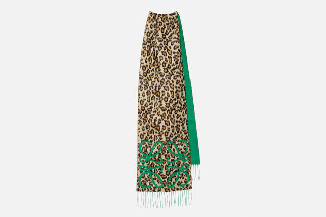 Loewe Anagram Scarf In Silk And Cashmere