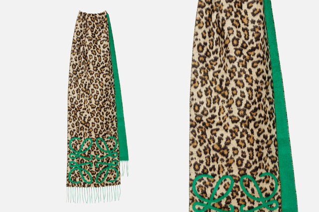 Loewe Anagram Scarf In Silk And Cashmere