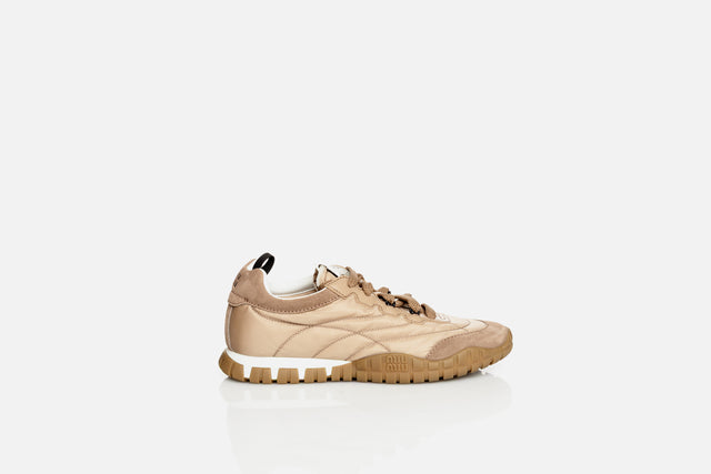Miu Miu Tyre Technical Febric and Suede Sneakers