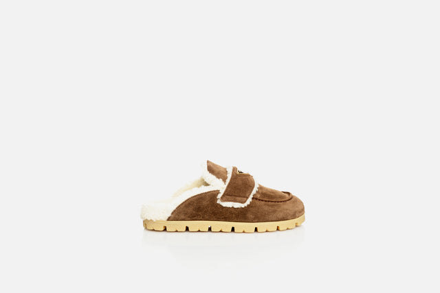 Prada Suede And Shearling Slipper