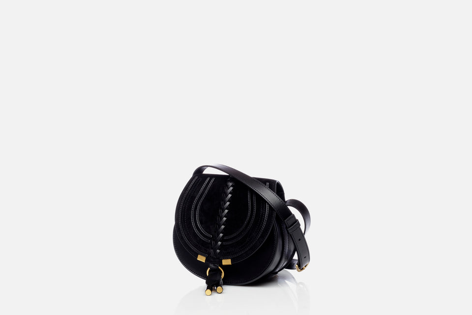 Chloé Marcie Small Saddle Bag In Suede Calfskin
