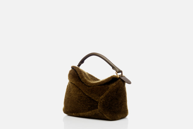 Loewe Small Puzzle Bag In Shearling
