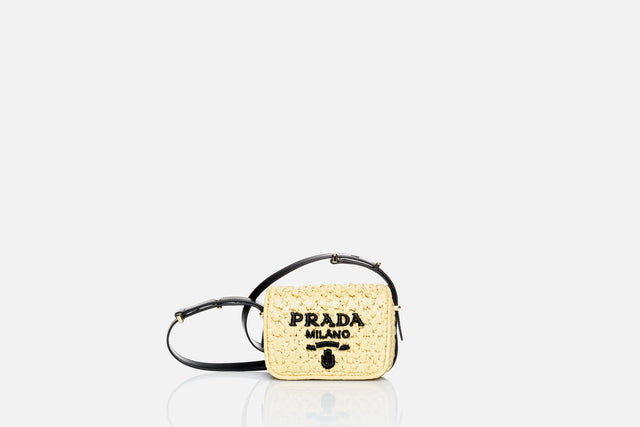 Prada Crochet And Leather Shoulder Bag