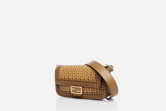 Fendi Baguette Interlaced Leather Bag