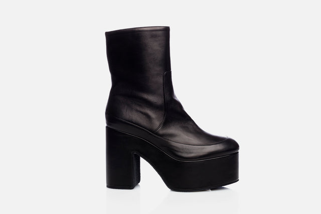 Dries Van Noten Leather Plateau Ankle Boots