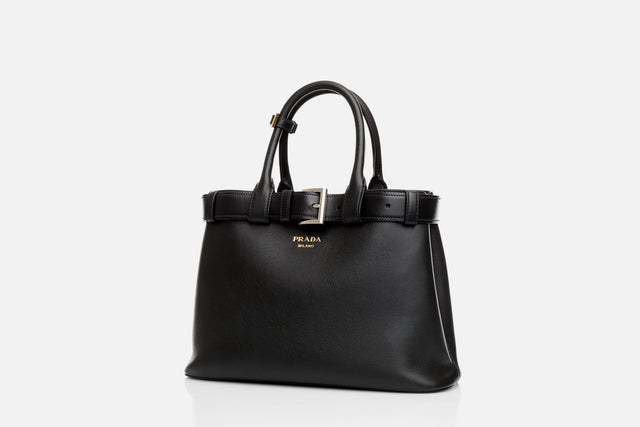 Prada Buckle Medium Leather Handbag With Belt (from the runway)