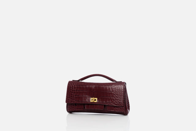 Balenciaga Bel Air Clutch Crocodile Embossed