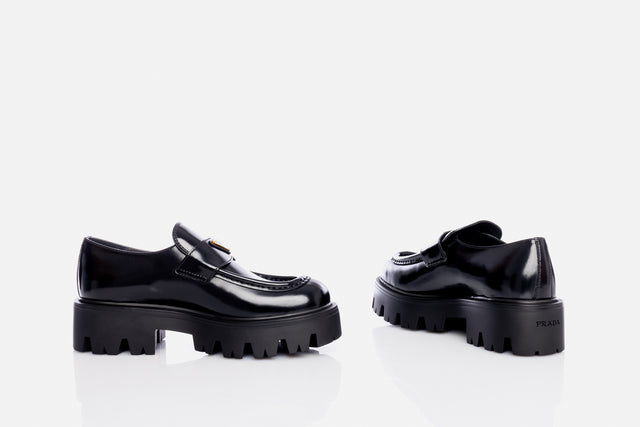 Prada Brushed Leather Loafers