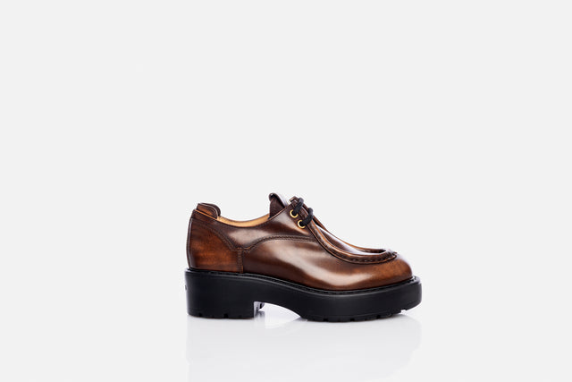 Miu Miu Laced Fumé Leather Shoes