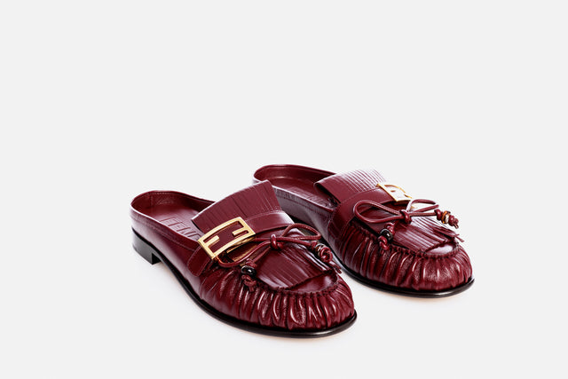 Fendi Baguette Leather Sabots
