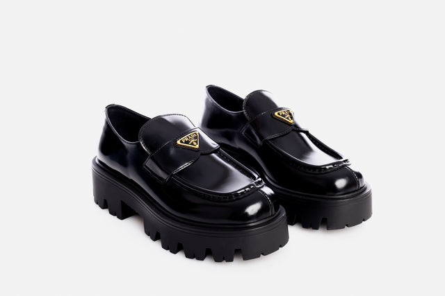 Prada Brushed Leather Loafers