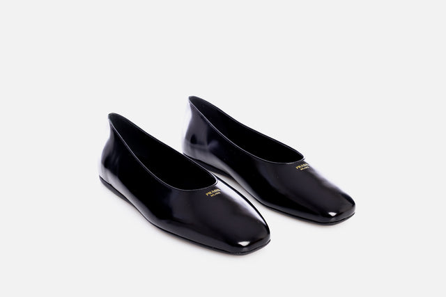 Prada Brushed Leather Ballerinas
