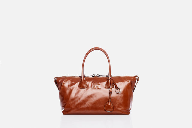 Miu Miu Glossy Leather Top Handle Bag