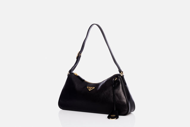 Prada Aimée Large Nappa Shine Shoulder Bag