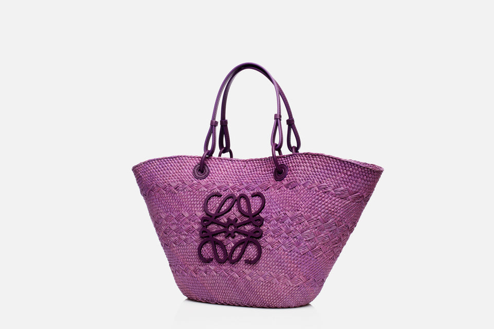 Loewe Anagram Basket Bag Iraca Palm And Calfskin