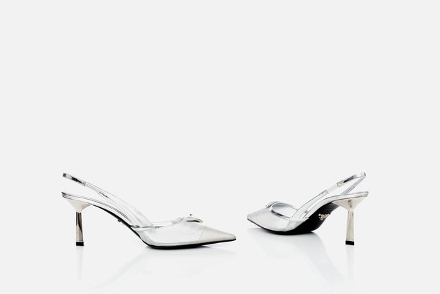 Prada Mesh Fabric Slingback Pumps