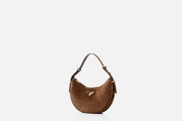 Prada Arqué Suede Shoulder Bag