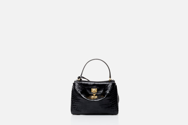 Balenciaga Rodeo Mini Handbag Crocodile Embossed