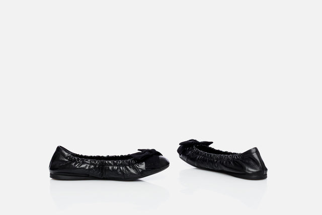 Prada Leather Ballerinas With Bow