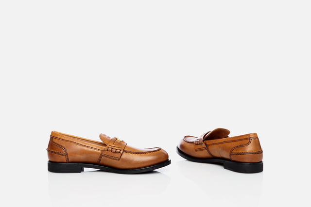 Miu Miu Brushed Leather Penny Loafer