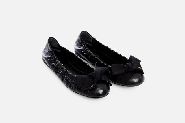 Prada Leather Ballerinas With Bow