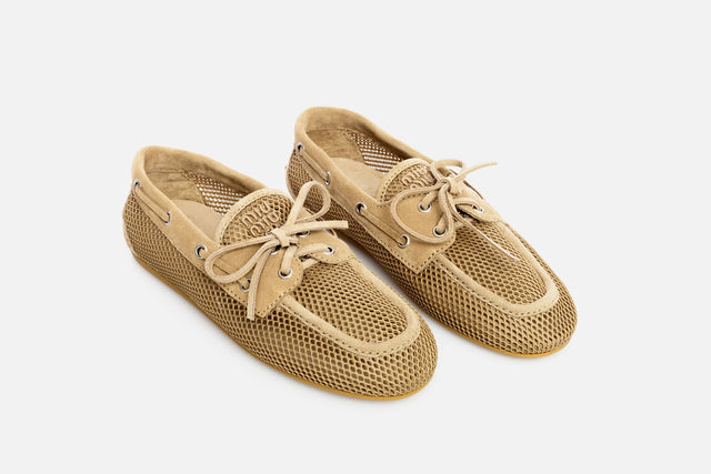 Miu Miu Perforated Suede Boat Shoes