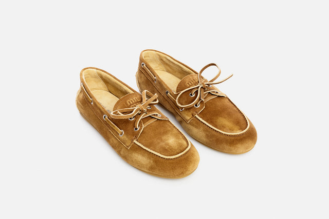 Miu Miu Faded Unlined Suede Loafers