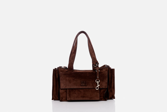 Miu Miu Utilitare Suede Shopping Bag