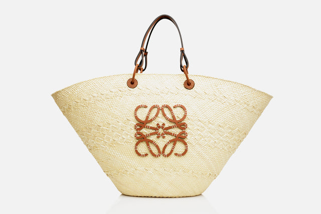 Loewe Large Anagram Basket Bag Iraca Palm And Calfskin