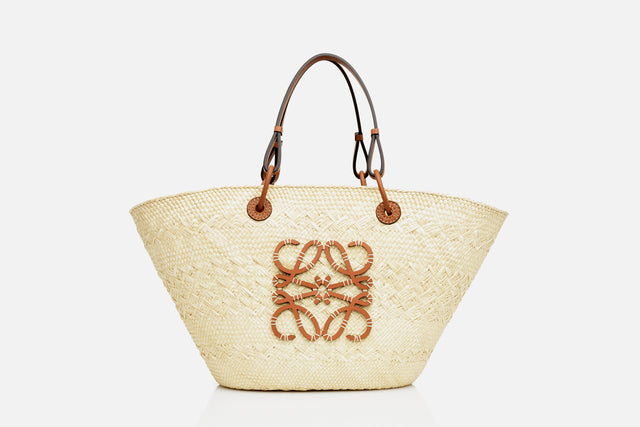 Loewe Medium Anagram Basket Bag Iraca Palm And Calfskin