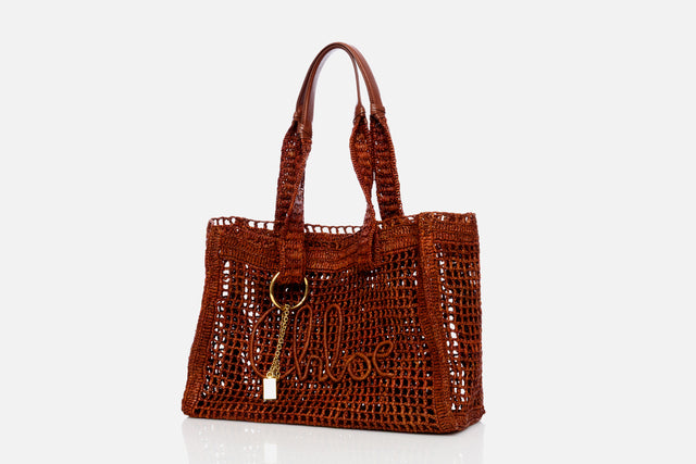 Chloé Summer Banana East-west Tote Bag In Raffia