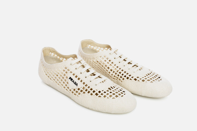 Prada Collapse Crochet Laced Sneakers