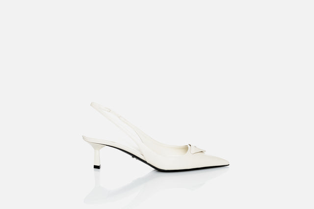 Prada Saffiano Patent Leather Slingback Pumps