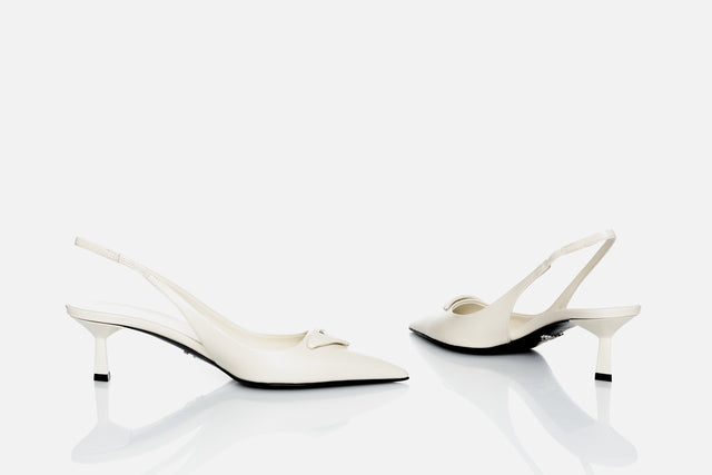Prada Saffiano Patent Leather Slingback Pumps