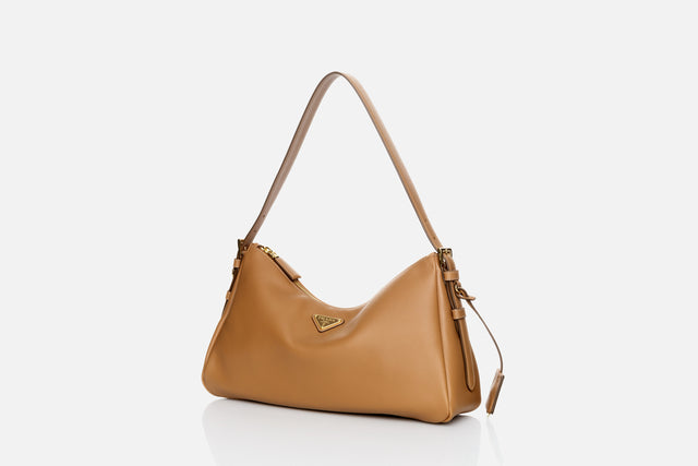 Prada Aimée Large Leather Shoulder Bag